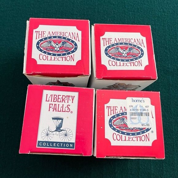 Liberty Falls Americana Collection VTG Christmas Buildings Lot of 4 With Box - Picture 3 of 6